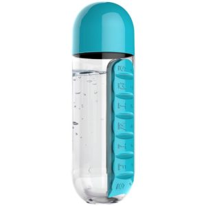 Бутылка с таблетницей In Style - голубой