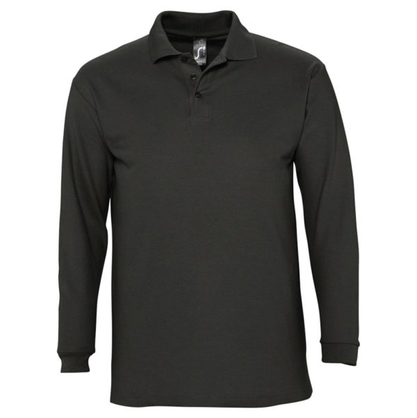 Рубашка поло мужская с длинным рукавом Winter II 210 - черный