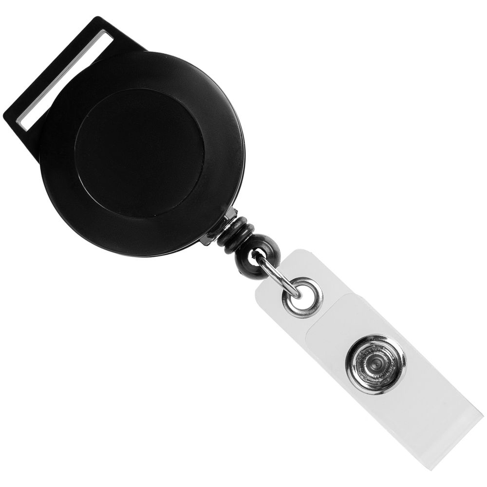Ретрактор Attach с ушком для ленты - черный