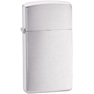 Зажигалка Zippo Slim Brushed, матовая серебристая - серебристый