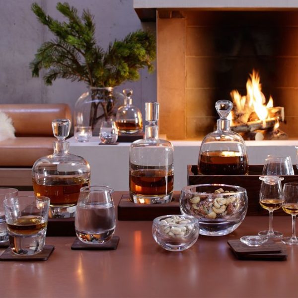Набор стаканов Renfrew Whisky с деревянными подставками