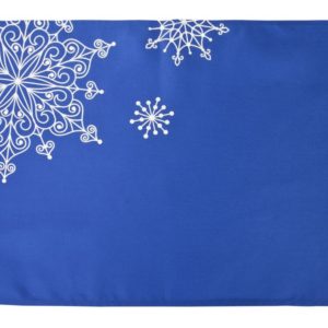Декоративная салфетка «Снежинки», синяя - синий
