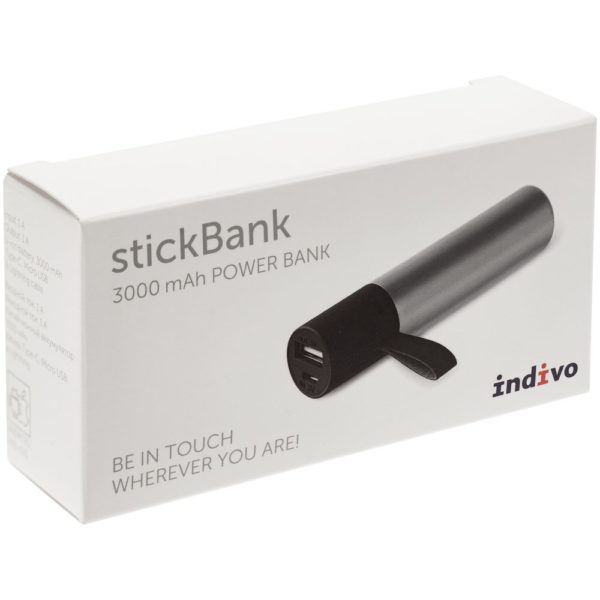 Внешний аккумулятор stickBank 3000 мАч, серебристый