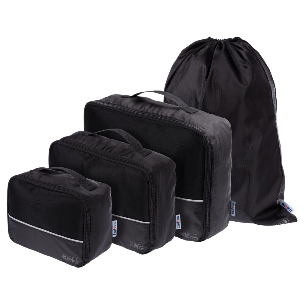 Дорожный набор сумок noJumble 4 в 1, черный - черный