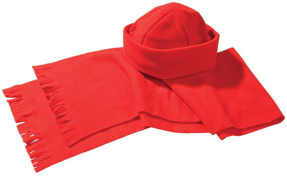 Комплект Unit Fleecy: шарф и шапка - красный