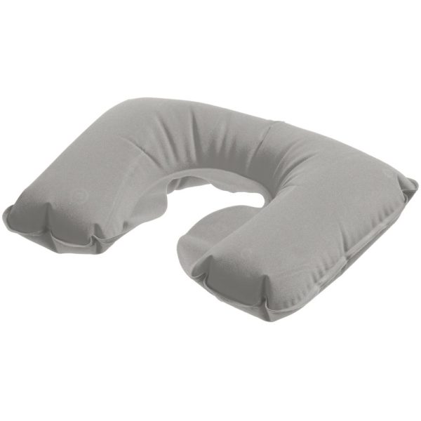 Надувная подушка под шею в чехле Sleep - серый