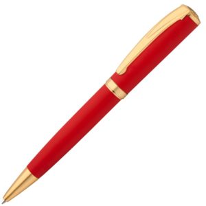Ручка шариковая Forza, красная с золотистым - красный