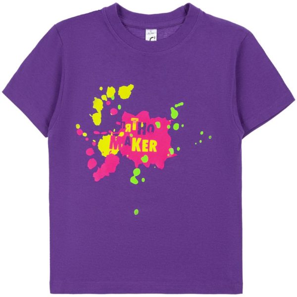 Футболка детская «Пятно Maker», фиолетовая - фиолетовый