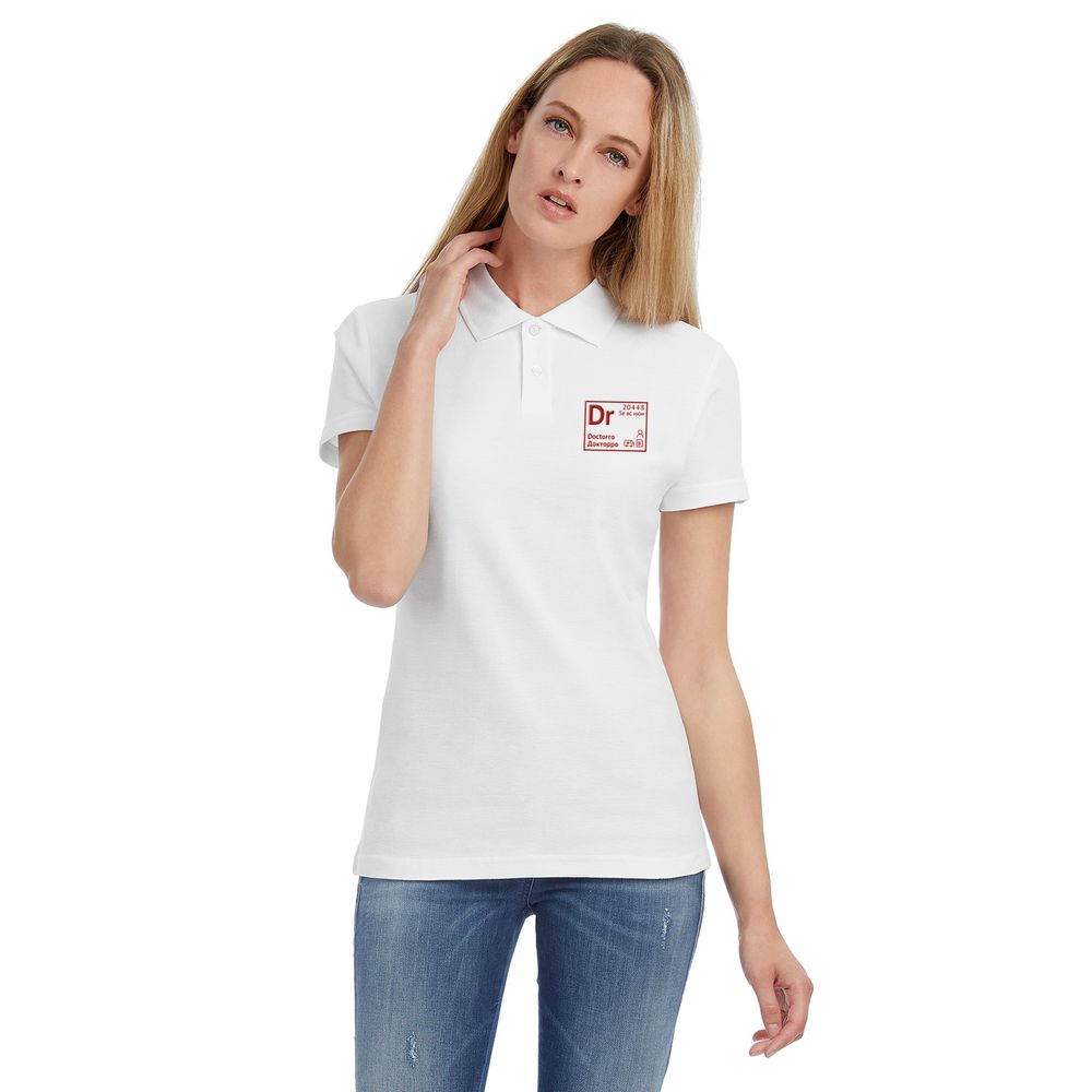 Рубашка поло женская «Разделение труда. Докторро», белая - белый