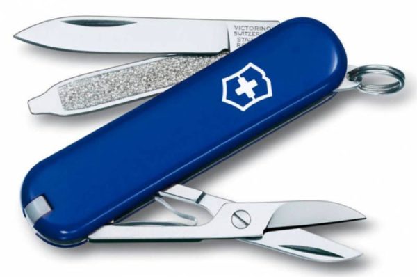 Нож-брелок Classic 58 с отверткой, синий - синий