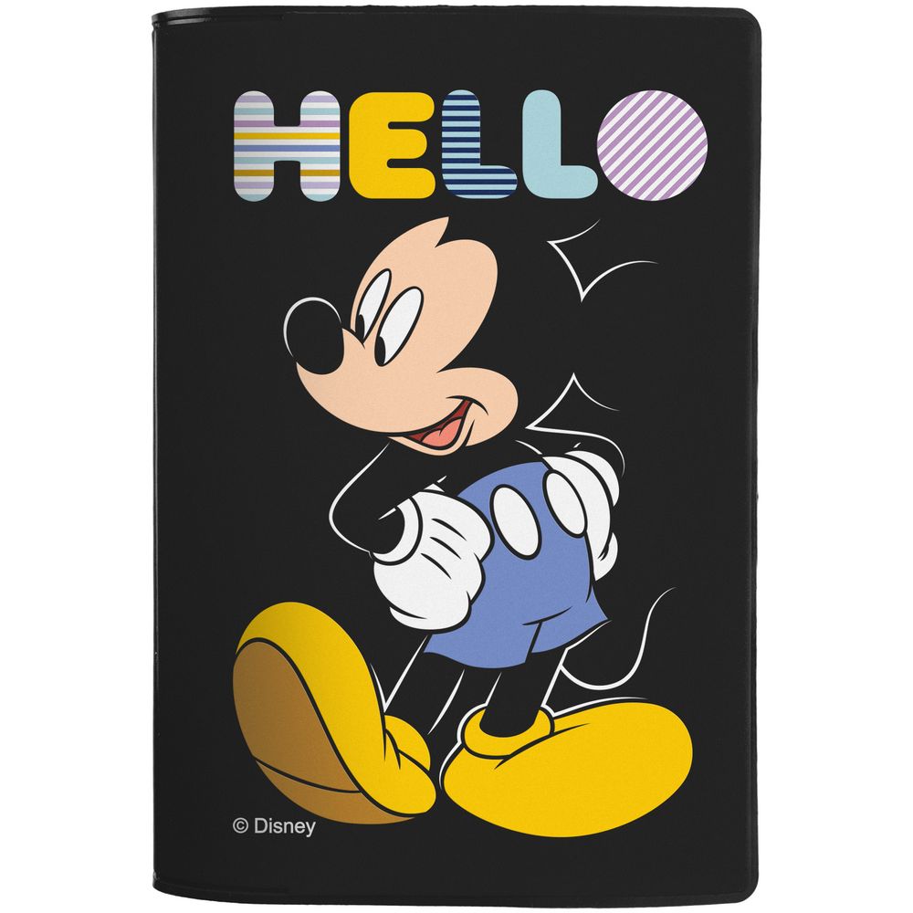 Обложка для паспорта Hello Mickey, черная - черный