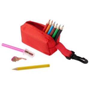 Набор Hobby с цветными карандашами и точилкой - красный