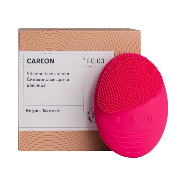 Силиконовая щетка для лица FC03, розовая - розовый