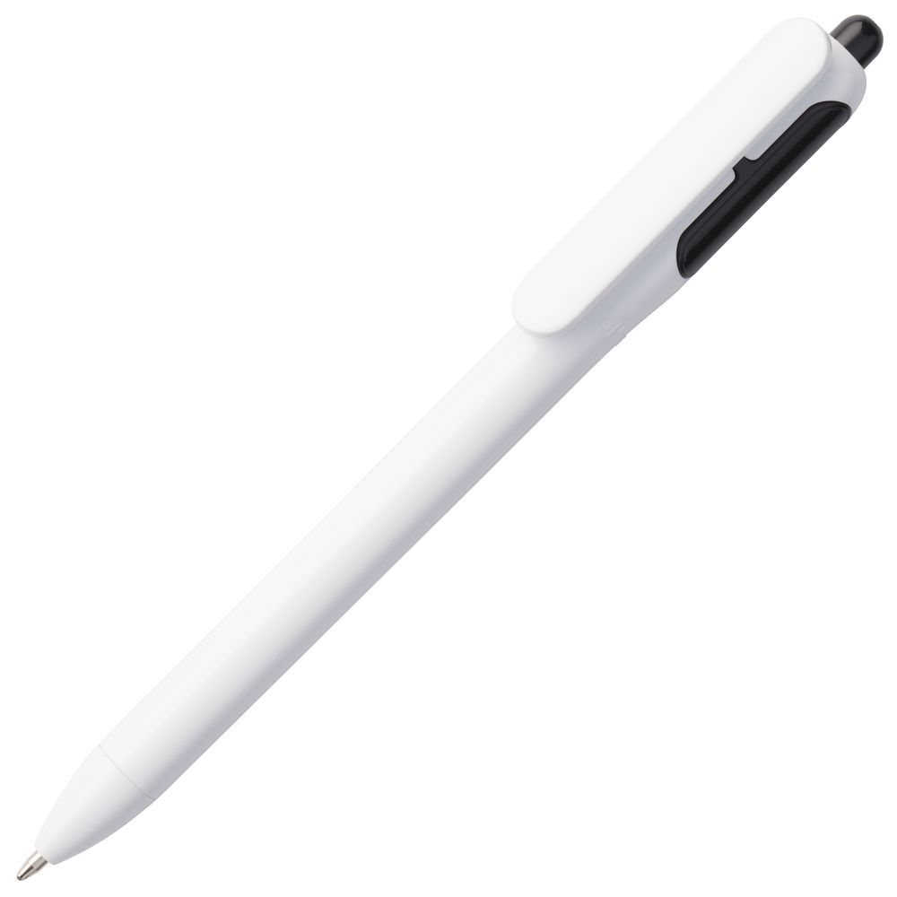 Ручка шариковая Bolide, белая с черным - белый