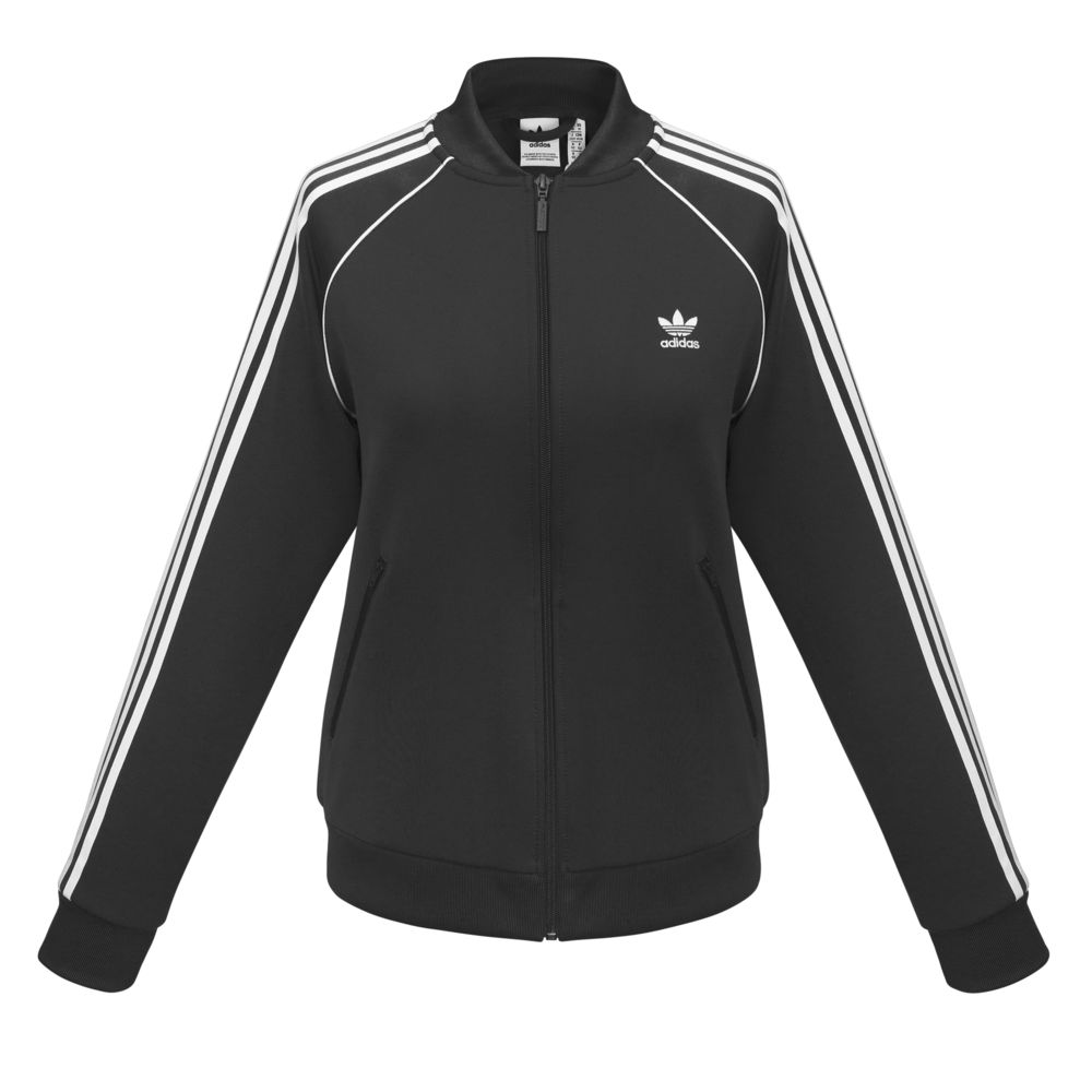 Куртка тренировочная женская на молнии SST TT, черная - черный