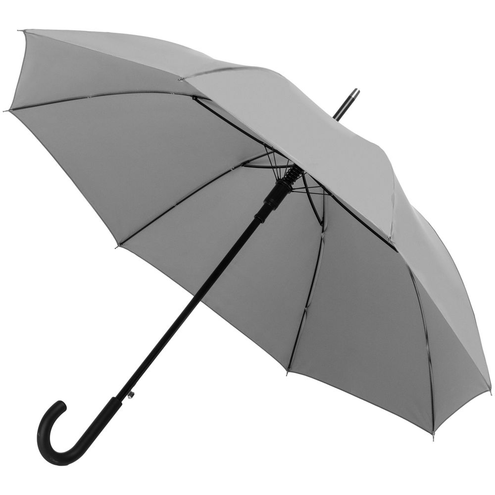 Зонт-трость Manifest со светоотражающим куполом, серый - серый