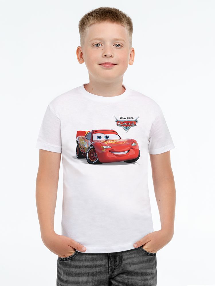 Футболка детская Lightning McQueen, белая - белый