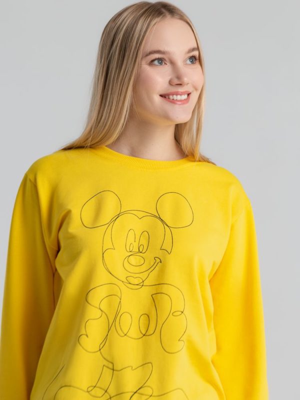 Свитшот с вышивкой Mickey Mouse, желтый