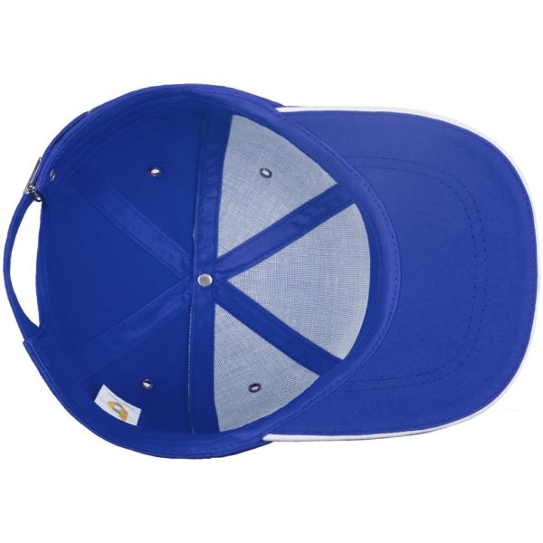 Бейсболка Bizbolka Canopy, ярко-синяя с белым кантом