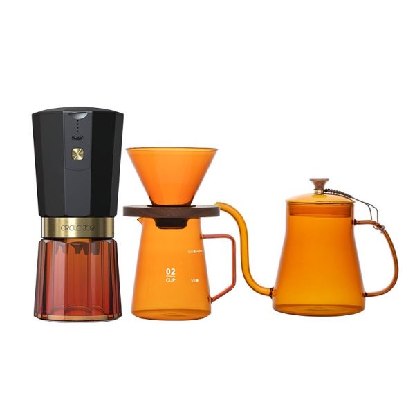 Кофейный набор Amber Coffee Maker Set, оранжевый с черным - черный